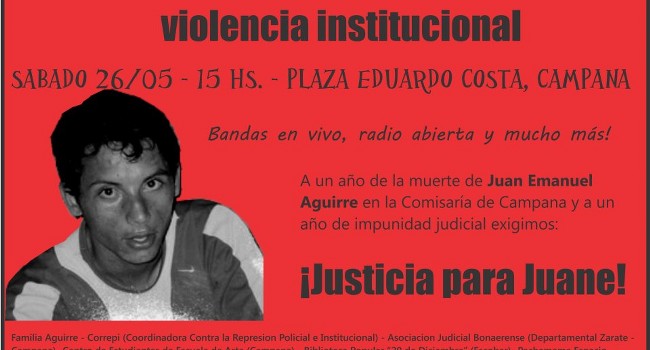¡Que no se escuche el silencio! Cultura haciendo ruido. Acto por el primer aniversario de la muerte de Juan Emanuel Aguirre