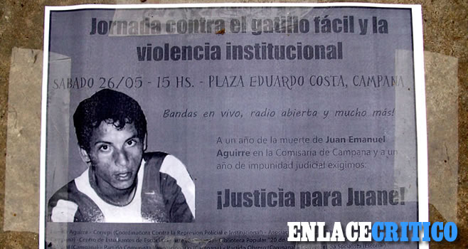 Por Juane y todos los Juanes víctimas de la violencia institucional