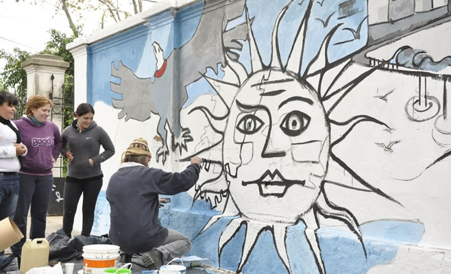 El Municipio impulsó la realización de un Mural sobre la Gesta de Malvinas