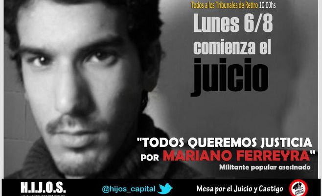Comienza el juicio por el asesinato de Mariano Ferreyra