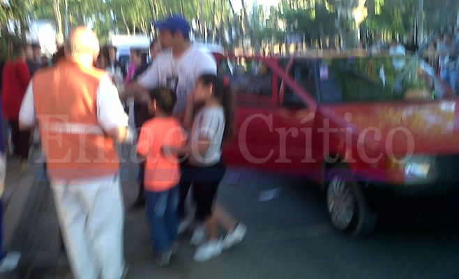 Accidente en San Martín y Pintos. Una nena herida.