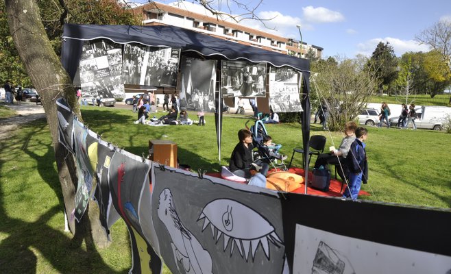 Los trabajos de los estudiantes sobre la “Noche de los Lápices” se exhibieron en la Fiesta de la Primavera