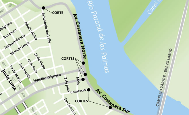 Cortes de tránsito por Inauguración de Fase III del Paseo de la Ribera