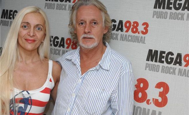 Nito y Silvina en la apertura de la "Plaza de Todos"