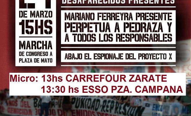 El PO Zárate-Campana el domingo se moviliza a Plaza de Mayo