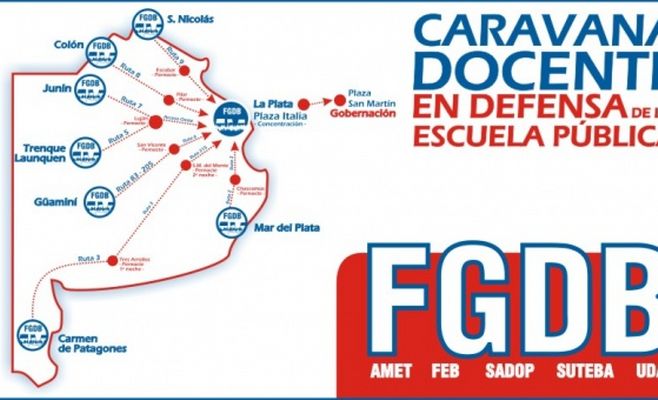 La caravana del Frente Docente Bonaerense llega a Zárate