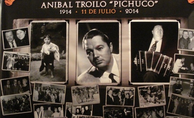 Un collage de fotos, homenajeando a Aníbal Troilo
