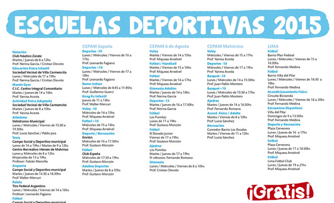 Escuelas Deportivas 2015 2