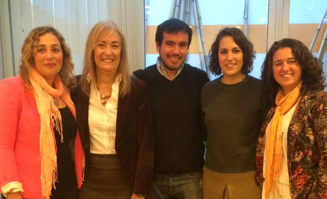 Giraldez, Nobile, Deppeler, Agustina Huidobro (Dir. Asuntos Institucionales), y Carreras