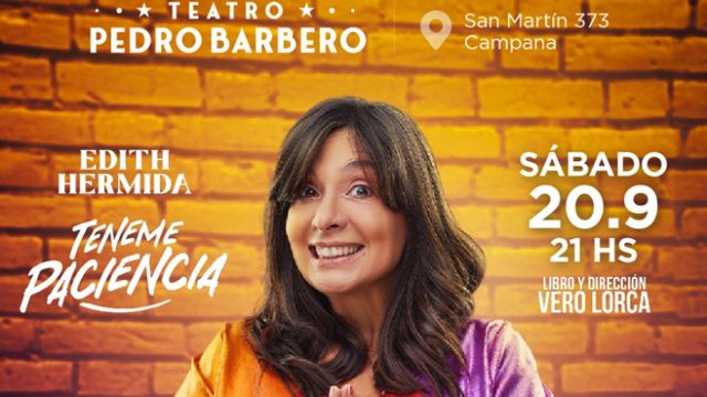 Edith Hermida presentará el sábado 20 su unipersonal en el Pedro Barbero de Campana
