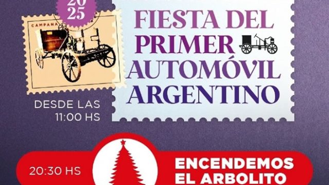 Invitan a los vecinos a disfrutar hoy de la Fiesta del Primer Automóvil y el encendido del Arbolito