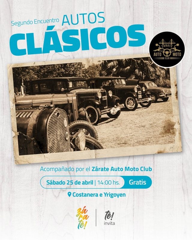Encuentro de autos clásicos en Costanera de Zárate