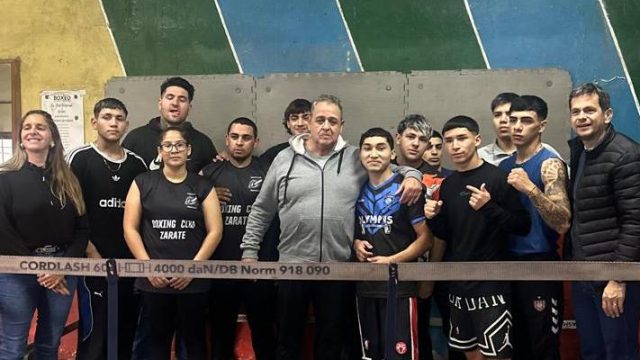 Matzkin visitó el Boxing Club Zárate y acompañó un entrenamiento