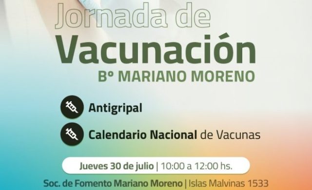 Jornada gratuita de vacunación barrial en Zárate