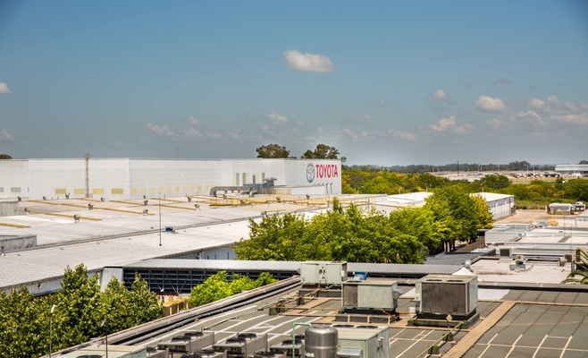 Planta de Toyota Argentina en Zárate donde se proyecta producir un nuevo vehículo electrificado