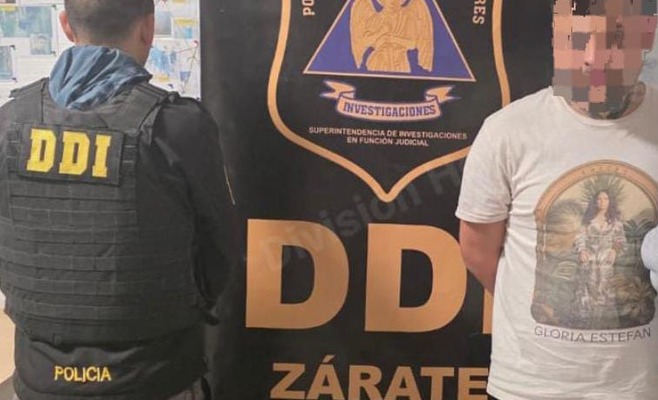 Personal de la DDI Zárate-Campana durante un procedimiento policial en la localidad de Escobar